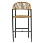 Bar stool Kerr pe rattan natural-leg black aluminum - Слика 4