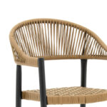 Bar stool Kerr pe rattan natural-leg black aluminum - Слика 5