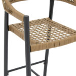 Bar stool Kerr pe rattan natural-leg black aluminum - Слика 6
