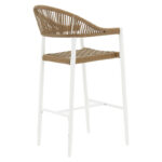 Bar stool Kerr pe rattan natural-leg white aluminum - Слика 2