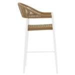 Bar stool Kerr pe rattan natural-leg white aluminum - Слика 3