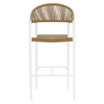 Bar stool Kerr pe rattan natural-leg white aluminum - Слика 4