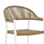 Bar stool Kerr pe rattan natural-leg white aluminum - Слика 5