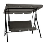 Globo garden swing metal black-fabric grey 170x110x153cm