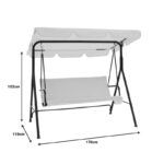 Globo garden swing metal black-fabric grey 170x110x153cm - Image 6