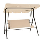 Globo garden swing metal black-fabric beige 170x110x153cm