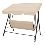 Globo garden swing metal black-fabric beige 170x110x153cm - Image 3