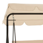 Globo garden swing metal black-fabric beige 170x110x153cm - Image 4