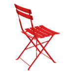 Bistro 3 pcs metal folding dining table in red shade D60x71cm - Слика 4