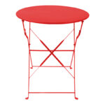 Bistro 3 pcs metal folding dining table in red shade D60x71cm - Слика 5