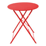 Bistro 3 pcs metal folding dining table in red shade D60x71cm - Слика 6
