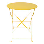 Bistro 3 pcs metal folding dining table in yellow shade D60x71cm - Слика 5