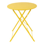 Bistro 3 pcs metal folding dining table in yellow shade D60x71cm - Слика 6