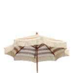 Garden umdrella Brilie wood-macrame D2.70x2.60 m brown-white - Слика 2