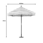 Garden umdrella Brilie wood-macrame D2.70x2.60 m brown-white - Слика 3