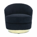 Armchair Caroline teddy fabric black-golden 84x81x76cm - Image 2