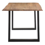 Slim table acacia solid wood walnut-leg black 160x85x75.6cm - Image 3