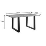 Slim table acacia solid wood walnut-leg black 160x85x75.6cm - Image 5