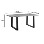 Slim table solid acacia wood in walnut shade and black metal leg 175x90x75.6cm - Image 5