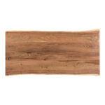 Slim table solid acacia wood walnut-leg black 200x100x75.6cm - Image 4