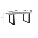 Slim table solid acacia wood walnut-leg black 200x100x75.6cm - Image 5