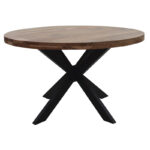 Bowie table acacia wood natural-leg black 130x130x78cm - Image 2