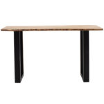 Slim console acacia wood natural-leg black 140x45x75.5cm - Image 2