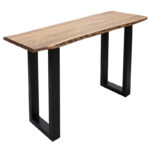 Slim console acacia wood natural-leg black 140x45x75.5cm - Image 3