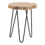 Side table Fenni natural acacia wood-leg black metal 40x45x45cm