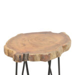 Side table Fenni natural acacia wood-leg black metal 40x45x45cm - Слика 3