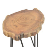 Side table Fenni natural acacia wood-leg black metal 40x45x45cm - Слика 4