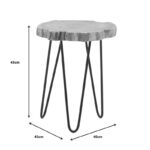 Side table Fenni natural acacia wood-leg black metal 40x45x45cm - Слика 5