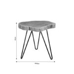 Side table Fenni natural acacia wood-leg black metal 40x45x45cm - Слика 6