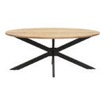 Table Bonre natural solid acacia wood-black metal leg 175x96x76cm - Image 2
