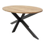 Table Bonre natural solid acacia wood-black metal leg 175x96x76cm - Image 4