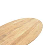 Table Bonre natural solid acacia wood-black metal leg 175x96x76cm - Image 5