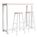 Set table bar Marle natural-white leg 120x40x100cm