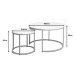 Coffee tables Severin set 2pcs white marble-golden - Слика 3