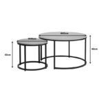 Coffee tables Severin set 2pcs black natural-cement - Image 2