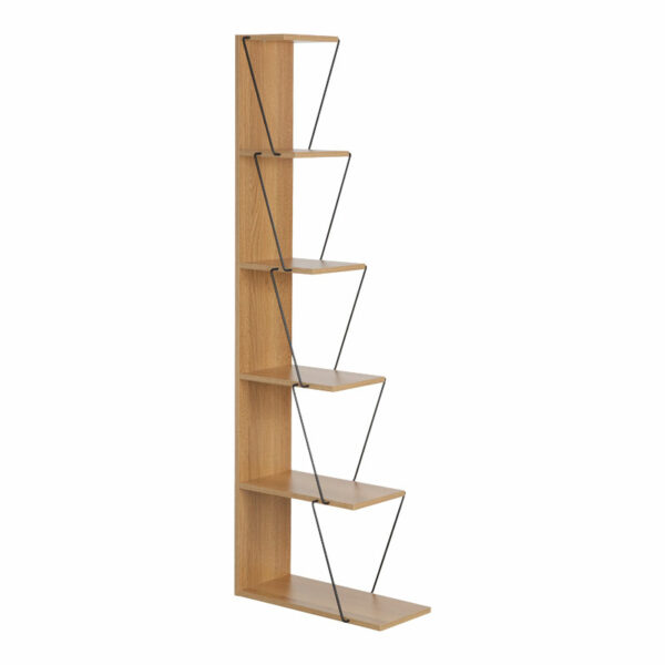 Полица за книги мини Тарс сонома - црна 50x22x150 см