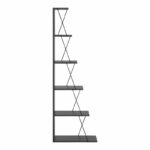 Bookcase mini Tars dark grey-black 50x22x150cm - Слика 3