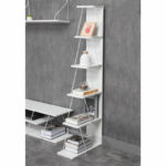 Bookcase mini Tars white 50x22x150cm - Слика 2