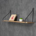 Wall shelf Tars sonoma-black 72x20x27cm - Слика 3