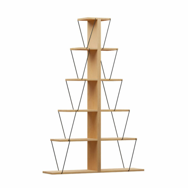 Bookcase mini Tars sonoma-black100x22x150cm