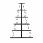 Bookcase mini Tars dark grey-black130x22x146cm - Image 2
