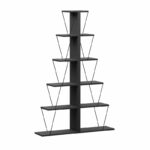 Bookcase mini Tars dark grey-black130x22x146cm