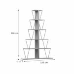 Bookcase mini Tars dark grey-black130x22x146cm - Image 4