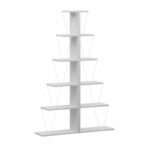 Полица за книги мини катрани бела 130x22x146 см