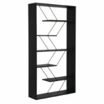Bookcase Tars dark grey-black 168x24x157cm - Image 3