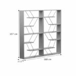 Bookcase Tars grey-white 168x24x157cm - Image 4